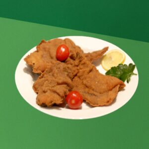Gebackene Hühnerleber mit Salat