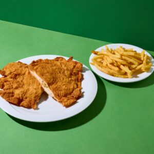Wochenmenü 3: Bauern Cordon Bleu mit Pommes & Salat